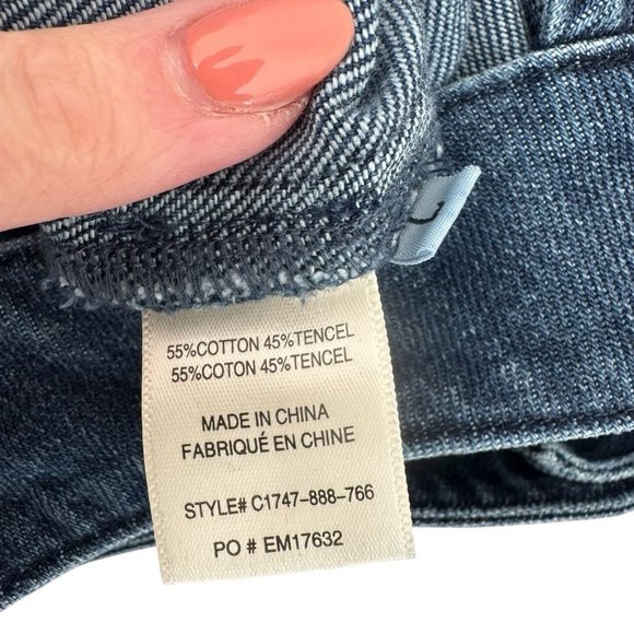 Cloth & Stone x Anthropologie - NWOT Blue Denim Halter Wide Leg Jumpsuit Sz L - Picture 7 of 8